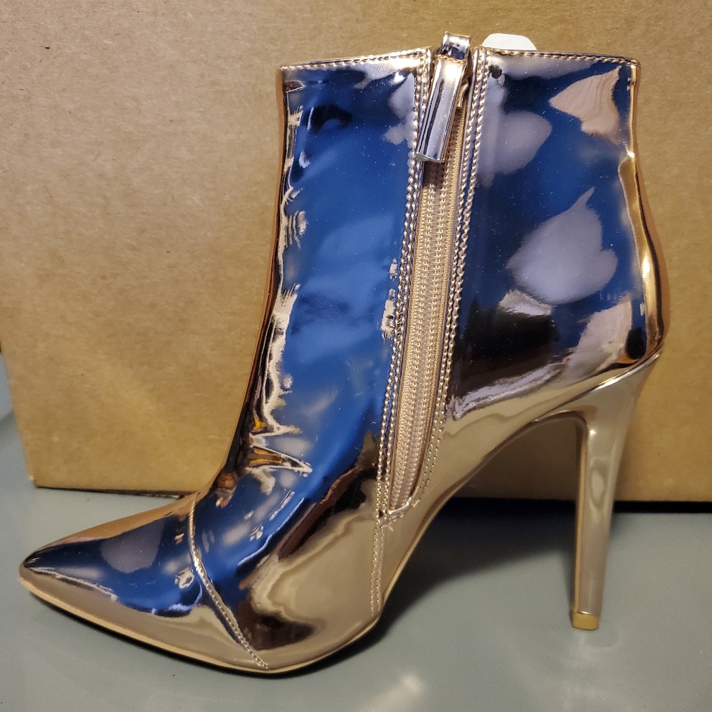 Metallic Gold Ankle Boots